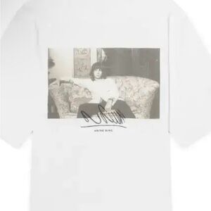 Anine Bing White Tee with Black Photo Print Mick Jagger